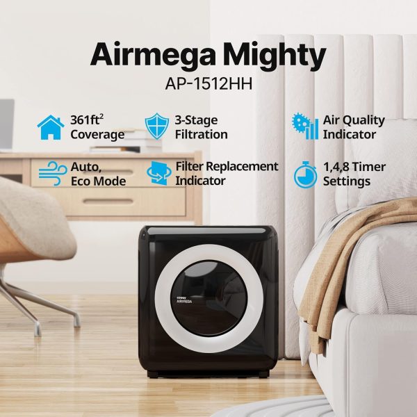 Coway Airmega AP-1512HHS App-Enabled Smart Technology, Compatible with Amazon Alexa True HEPA Air Purifier, Black/Bronze - Image 25