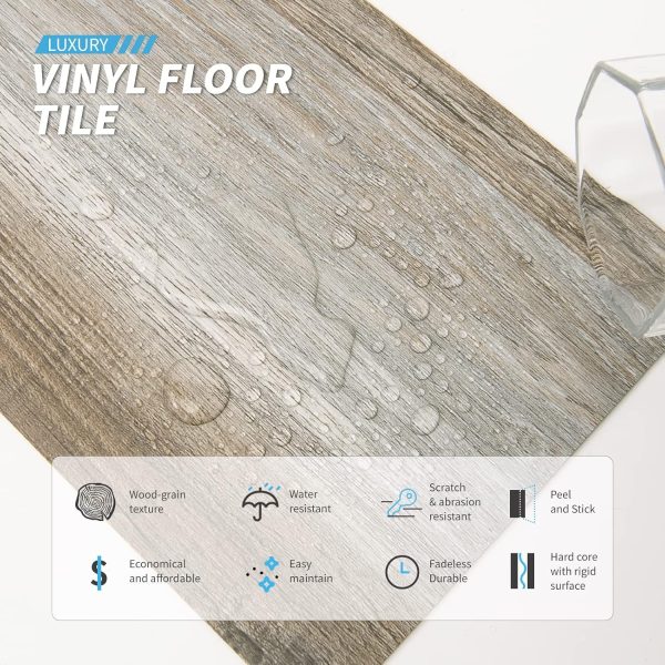 Art3d Peel and Stick Floor Tile Vinyl Wood Plank 36-Pack 54 Sq.Ft, Light Grey, Rigid Surface Hard Core Easy DIY Self-Adhesive Flooring - Image 27