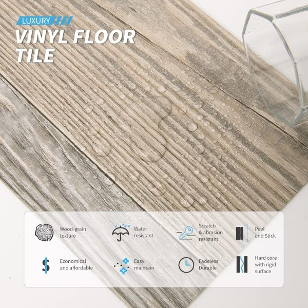 Art3d Peel and Stick Floor Tile Vinyl Wood Plank 36-Pack 54 Sq.Ft, Light Grey, Rigid Surface Hard Core Easy DIY Self-Adhesive Flooring - Image 47