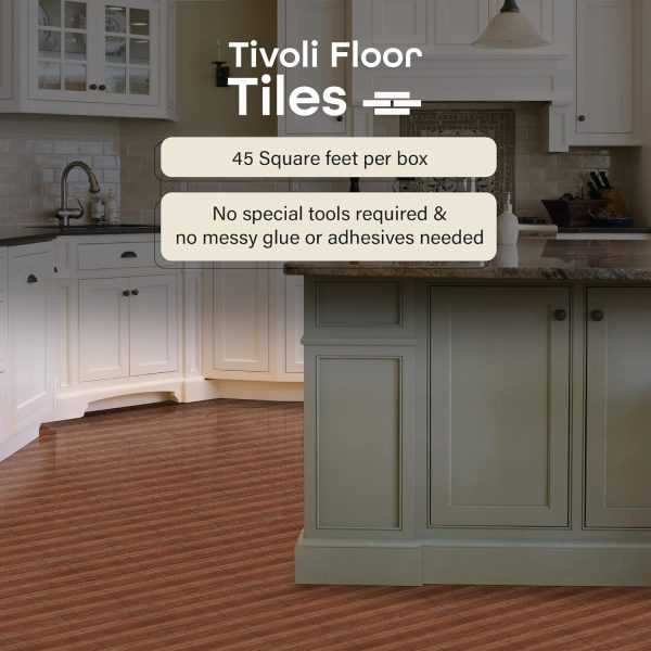 Tivoli Self Adhesive Vinyl Floor Tiles, 45 Tiles - 12" x 12", Medium Oak Plank-Look - Peel & Stick, DIY Flooring for Kitchen, Dining Room, Bedrooms, Basements & Bathrooms by Achim Home Decor - Image 4