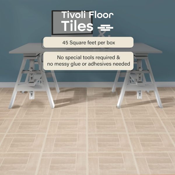 Tivoli Self Adhesive Vinyl Floor Tiles, 45 Tiles - 12" x 12", Medium Oak Plank-Look - Peel & Stick, DIY Flooring for Kitchen, Dining Room, Bedrooms, Basements & Bathrooms by Achim Home Decor - Image 14