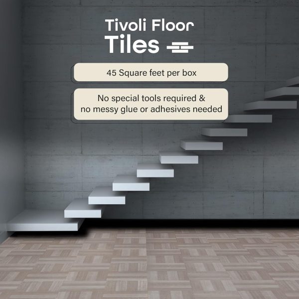 Tivoli Self Adhesive Vinyl Floor Tiles, 45 Tiles - 12" x 12", Medium Oak Plank-Look - Peel & Stick, DIY Flooring for Kitchen, Dining Room, Bedrooms, Basements & Bathrooms by Achim Home Decor - Image 19