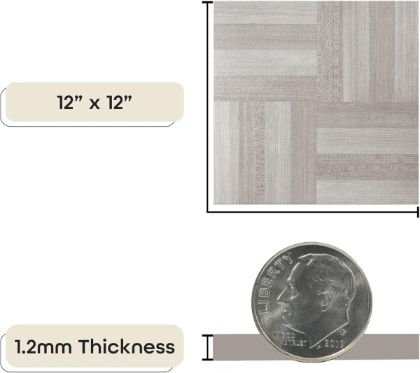 Tivoli Self Adhesive Vinyl Floor Tiles, 45 Tiles - 12" x 12", Medium Oak Plank-Look - Peel & Stick, DIY Flooring for Kitchen, Dining Room, Bedrooms, Basements & Bathrooms by Achim Home Decor - Image 20