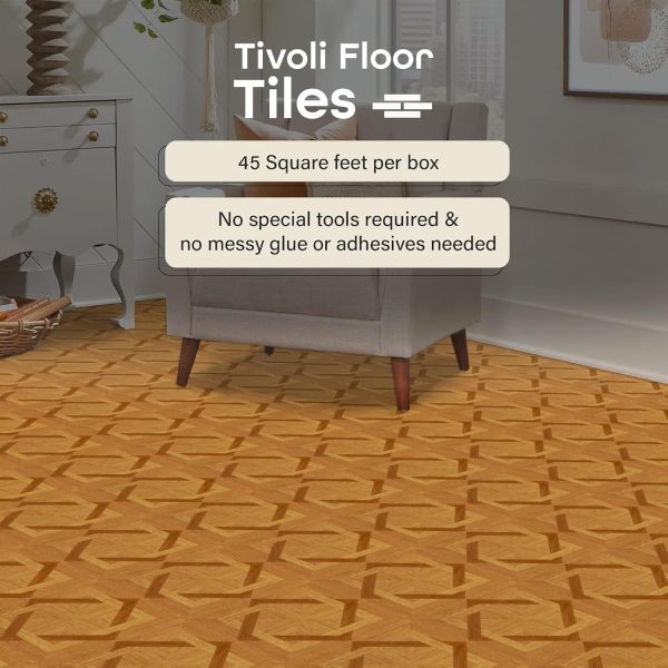 Tivoli Self Adhesive Vinyl Floor Tiles, 45 Tiles - 12" x 12", Medium Oak Plank-Look - Peel & Stick, DIY Flooring for Kitchen, Dining Room, Bedrooms, Basements & Bathrooms by Achim Home Decor - Image 24