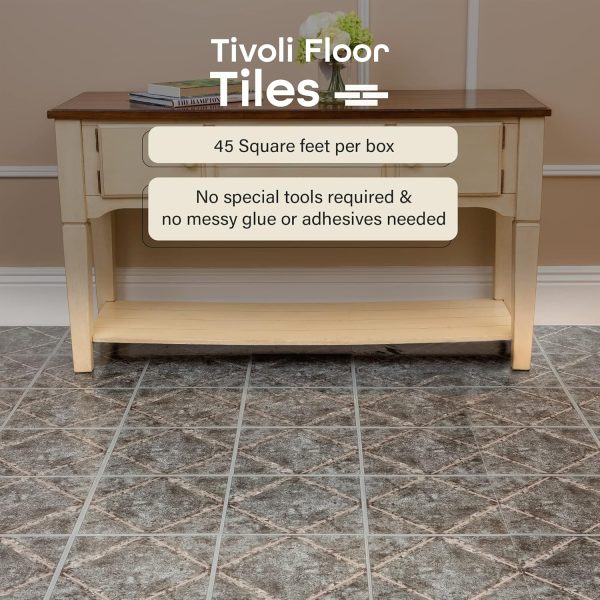 Tivoli Self Adhesive Vinyl Floor Tiles, 45 Tiles - 12" x 12", Medium Oak Plank-Look - Peel & Stick, DIY Flooring for Kitchen, Dining Room, Bedrooms, Basements & Bathrooms by Achim Home Decor - Image 60