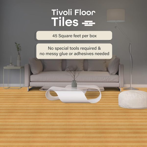 Tivoli Self Adhesive Vinyl Floor Tiles, 45 Tiles - 12" x 12", Medium Oak Plank-Look - Peel & Stick, DIY Flooring for Kitchen, Dining Room, Bedrooms, Basements & Bathrooms by Achim Home Decor - Image 67