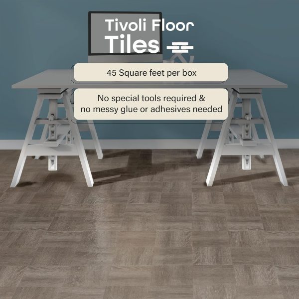 Tivoli Self Adhesive Vinyl Floor Tiles, 45 Tiles - 12" x 12", Medium Oak Plank-Look - Peel & Stick, DIY Flooring for Kitchen, Dining Room, Bedrooms, Basements & Bathrooms by Achim Home Decor - Image 72