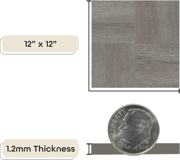 Tivoli Self Adhesive Vinyl Floor Tiles, 45 Tiles - 12" x 12", Medium Oak Plank-Look - Peel & Stick, DIY Flooring for Kitchen, Dining Room, Bedrooms, Basements & Bathrooms by Achim Home Decor - Image 73