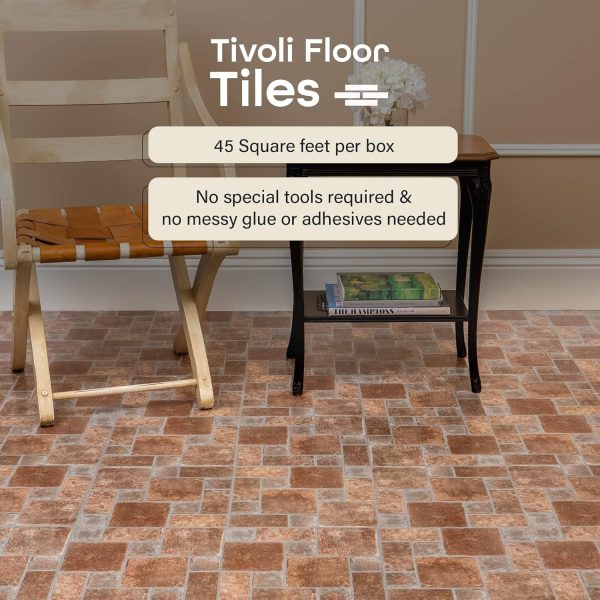 Tivoli Self Adhesive Vinyl Floor Tiles, 45 Tiles - 12" x 12", Medium Oak Plank-Look - Peel & Stick, DIY Flooring for Kitchen, Dining Room, Bedrooms, Basements & Bathrooms by Achim Home Decor - Image 81