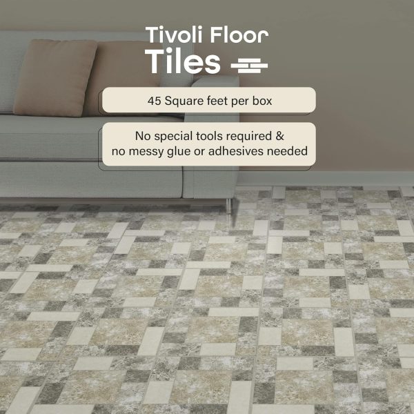 Tivoli Self Adhesive Vinyl Floor Tiles, 45 Tiles - 12" x 12", Medium Oak Plank-Look - Peel & Stick, DIY Flooring for Kitchen, Dining Room, Bedrooms, Basements & Bathrooms by Achim Home Decor - Image 92