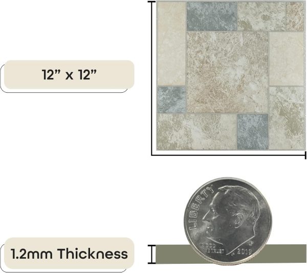 Tivoli Self Adhesive Vinyl Floor Tiles, 45 Tiles - 12" x 12", Medium Oak Plank-Look - Peel & Stick, DIY Flooring for Kitchen, Dining Room, Bedrooms, Basements & Bathrooms by Achim Home Decor - Image 93