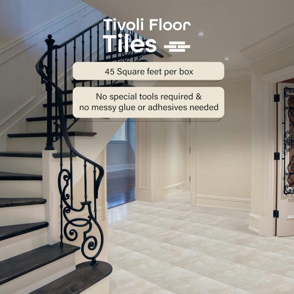 Tivoli Self Adhesive Vinyl Floor Tiles, 45 Tiles - 12" x 12", Medium Oak Plank-Look - Peel & Stick, DIY Flooring for Kitchen, Dining Room, Bedrooms, Basements & Bathrooms by Achim Home Decor - Image 108