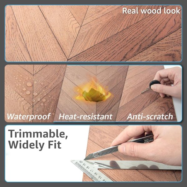 Art3d Peel and Stick Vinyl Floor Tiles 30-Pack 12 x 12 inch, Self Adhesive Waterproof Flooring Wood Planks for Kitchen, Dining Room, Bedrooms, Cover 30 Sq. Ft, Taupe Ash - Image 23