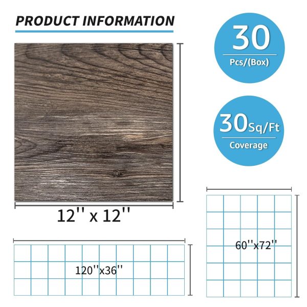 Art3d Peel and Stick Vinyl Floor Tiles 30-Pack 12 x 12 inch, Self Adhesive Waterproof Flooring Wood Planks for Kitchen, Dining Room, Bedrooms, Cover 30 Sq. Ft, Taupe Ash - Image 37