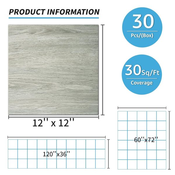 Art3d Peel and Stick Vinyl Floor Tiles 30-Pack 12 x 12 inch, Self Adhesive Waterproof Flooring Wood Planks for Kitchen, Dining Room, Bedrooms, Cover 30 Sq. Ft, Taupe Ash - Image 45