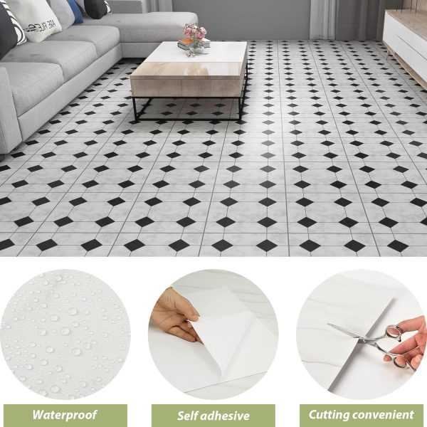 Waterproof Peel and Stick Floor Tile, 36 Pack 54 Sq.FtNO Sticky Residue LeftWood Plank Vinyl Tile Stickers, Self-Adhesive DIY Flooring Tiles for Bedroom, Living Room, Bathroom 36" x 6"Dustgray - Image 102