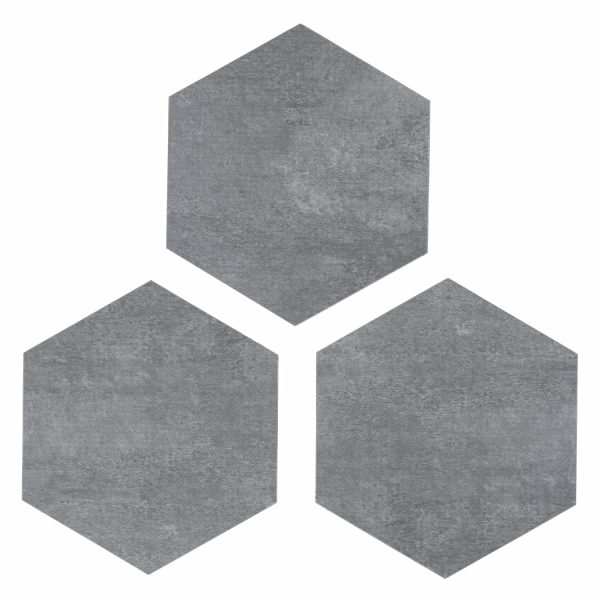 BaseCore HEX Hexagon Vinyl Flooring Gray 5.75" DIY Self Adhesive Textured Modern Floor Tile Peel & Stick Tile (36pcs/21.5sqft per case) - Image 4