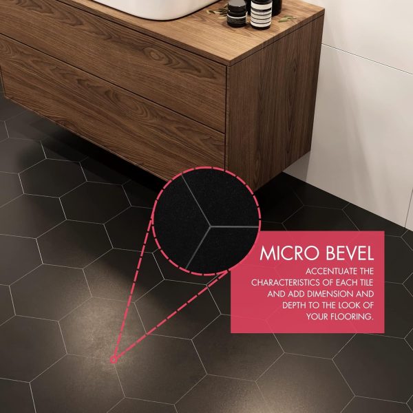 BaseCore HEX Hexagon Vinyl Flooring Gray 5.75" DIY Self Adhesive Textured Modern Floor Tile Peel & Stick Tile (36pcs/21.5sqft per case) - Image 15