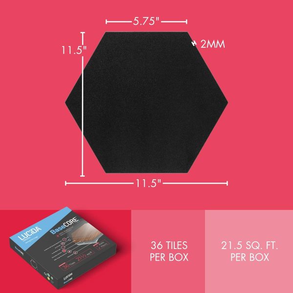 BaseCore HEX Hexagon Vinyl Flooring Gray 5.75" DIY Self Adhesive Textured Modern Floor Tile Peel & Stick Tile (36pcs/21.5sqft per case) - Image 18