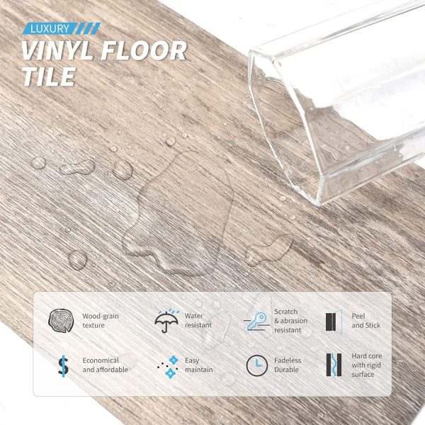 Art3d 36-pack 54 Sq.ft Peel and Stick Floor Tiles Vinyl Plank Flooring Wood Look, Adhesive and Waterproof Tile Sticker for Bedroom, Living Room, Kitchen, RV in Old Wood - Image 5