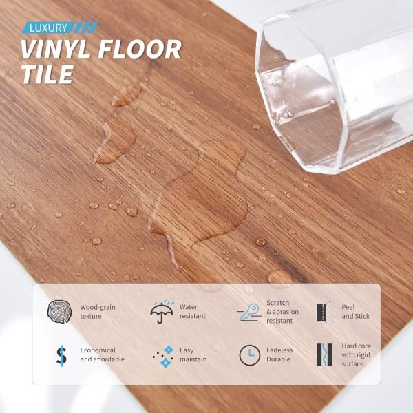 Art3d 36-pack 54 Sq.ft Peel and Stick Floor Tiles Vinyl Plank Flooring Wood Look, Adhesive and Waterproof Tile Sticker for Bedroom, Living Room, Kitchen, RV in Old Wood - Image 14