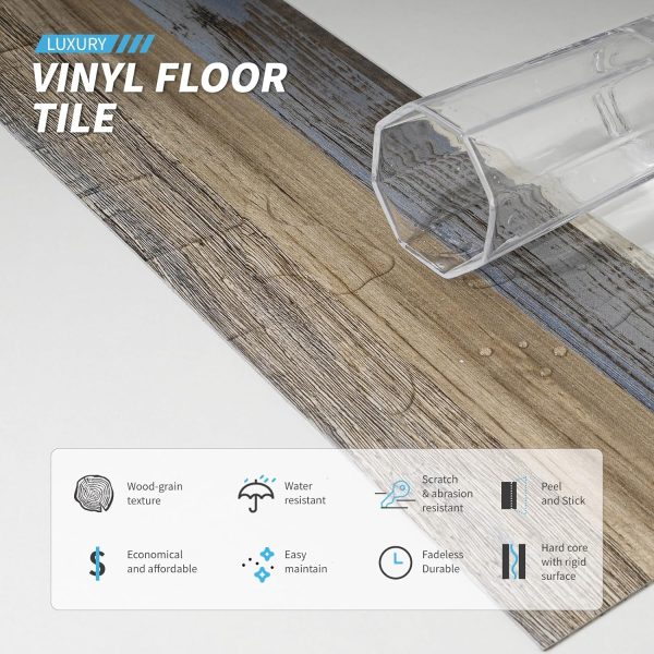 Art3d 36-pack 54 Sq.ft Peel and Stick Floor Tiles Vinyl Plank Flooring Wood Look, Adhesive and Waterproof Tile Sticker for Bedroom, Living Room, Kitchen, RV in Old Wood - Image 24