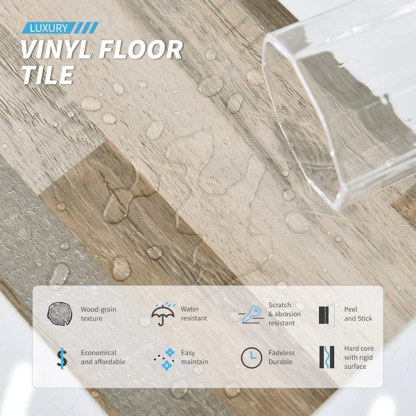 Art3d 36-pack 54 Sq.ft Peel and Stick Floor Tiles Vinyl Plank Flooring Wood Look, Adhesive and Waterproof Tile Sticker for Bedroom, Living Room, Kitchen, RV in Old Wood - Image 62