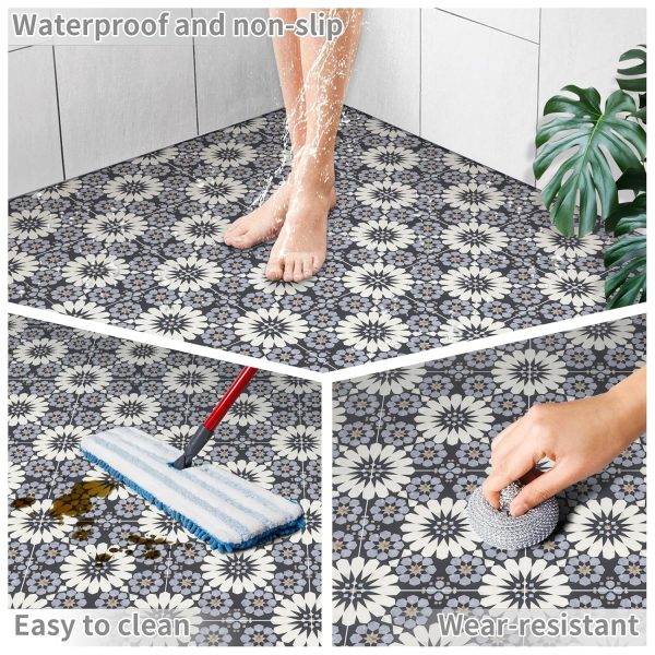 20Pcs Floor Stickers Peel and Stick Waterproof Self Adhesive Waterproof Vinyl Flooring, Removable Flooring Tiles DIY Flooring for Kitchen, Dining Room, Bedrooms & Bathrooms - Image 28