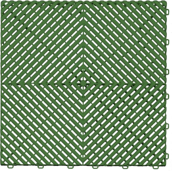 Ribtrax PRO Interlocking Garage Floor Tiles, 15.75 x 15.75-Inch, Turf Green, 6 Piece Set