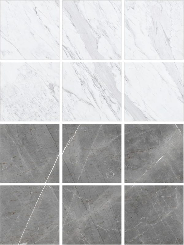 FloorPops x Chris Loves Julia 12-in by 12-in Bonneville Grey & White Marble Peel & Stick Floor Tiles, FP4421 - Image 5