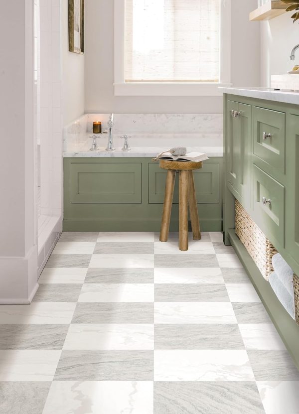 FloorPops x Chris Loves Julia 12-in by 12-in Bonneville Grey & White Marble Peel & Stick Floor Tiles, FP4421 - Image 22