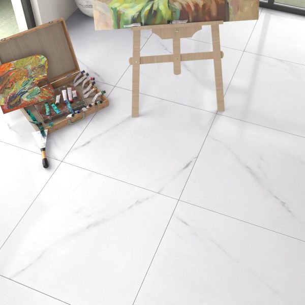 WESTICK Peel and Stick Floor Tile 12 x 12 Inch 20 Pcs White Marble Adhesive Vinyl Flooring Bathroom Self Stick on Floor Tiles Linoleum Laminate Sheets for Bedroom - Image 4