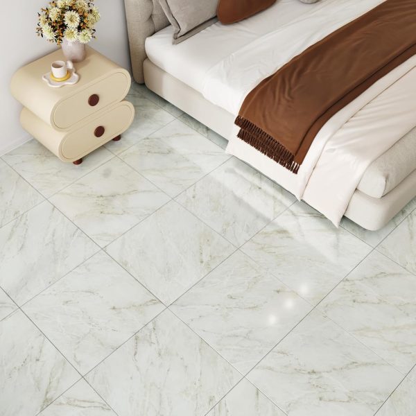 WESTICK Peel and Stick Floor Tile 12 x 12 Inch 20 Pcs White Marble Adhesive Vinyl Flooring Bathroom Self Stick on Floor Tiles Linoleum Laminate Sheets for Bedroom - Image 18