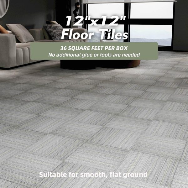 36 Pieces Vinyl Flooring Peel and Stick Floor Tile Self Adhesive Flooring Tiles 12" x 12" DIY Flooring for Office Kitchen Living Room - Image 3