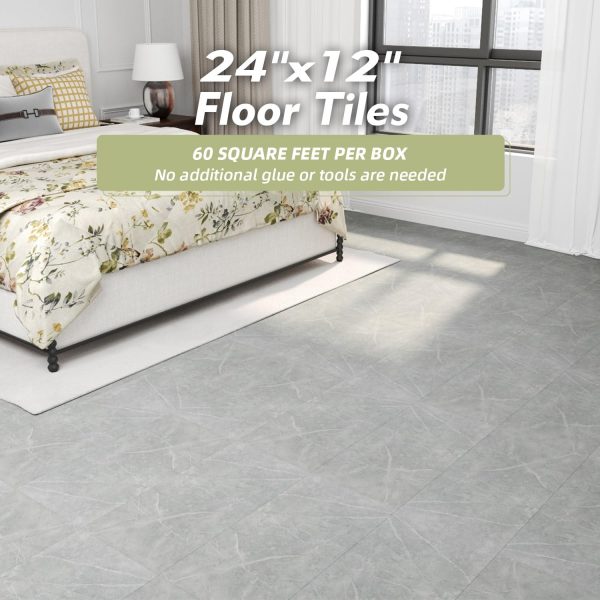 36 Pieces Vinyl Flooring Peel and Stick Floor Tile Self Adhesive Flooring Tiles 12" x 12" DIY Flooring for Office Kitchen Living Room - Image 11