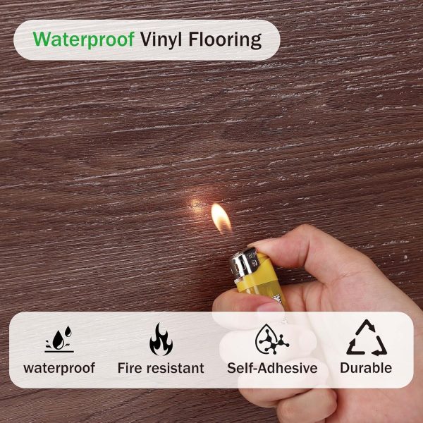 36 Pieces Vinyl Flooring Peel and Stick Floor Tile Self Adhesive Flooring Tiles 12" x 12" DIY Flooring for Office Kitchen Living Room - Image 25