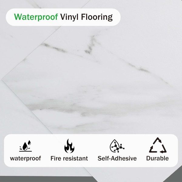 36 Pieces Vinyl Flooring Peel and Stick Floor Tile Self Adhesive Flooring Tiles 12" x 12" DIY Flooring for Office Kitchen Living Room - Image 33