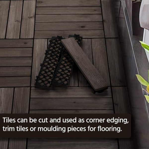 Yaheetech 27PCS Interlocking Patio Deck Tiles Outdoor Flooring for Garden Poolside Fir Wood Indoor Natural Wood - Image 23