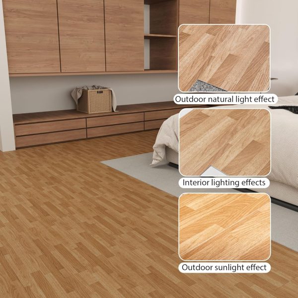 Vinyl Flooring Peel and Stick Floor Tiles, Self-Adhesive Flooring Plank Easy DIY Floor Stickers, 36-Pack Cover 54 Sq.Ft for or Kitchen, Dining Room, Bedrooms - Image 12