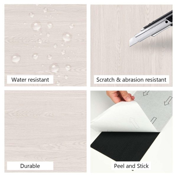 Vinyl Flooring Peel and Stick Floor Tiles, Self-Adhesive Flooring Plank Easy DIY Floor Stickers, 36-Pack Cover 54 Sq.Ft for or Kitchen, Dining Room, Bedrooms - Image 42