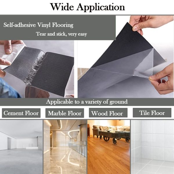 30 PCS 12 * 12 inch 1.5mm Thick Peel and Stick Vinyl Floor Tile, Self-Adhesive Tile Flooring for Bathroom, Livingroom, Kitchen and Renter's House Black Color - Image 10