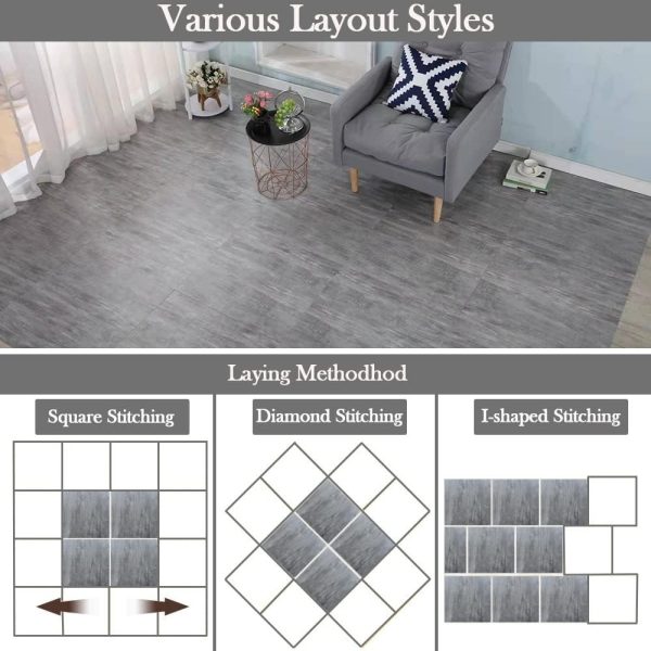 30 PCS 12 * 12 inch 1.5mm Thick Peel and Stick Vinyl Floor Tile, Self-Adhesive Tile Flooring for Bathroom, Livingroom, Kitchen and Renter's House Black Color - Image 18